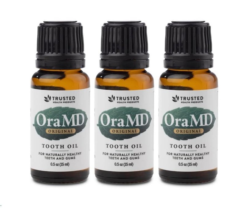 OraMD Original Tooth Oil for Oil Pulling Healthy Gums Fresh Breath Sensitive Teeth Relief Natural Alternative to Mouthwash 3Pack